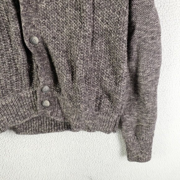 Theory Sweater Mens Extra Large Heathered Gray Knit Button Up Wool - Picture 3 of 9